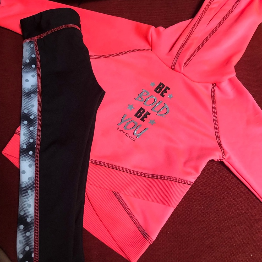 Body Glove girls leggings and hoodie 2t